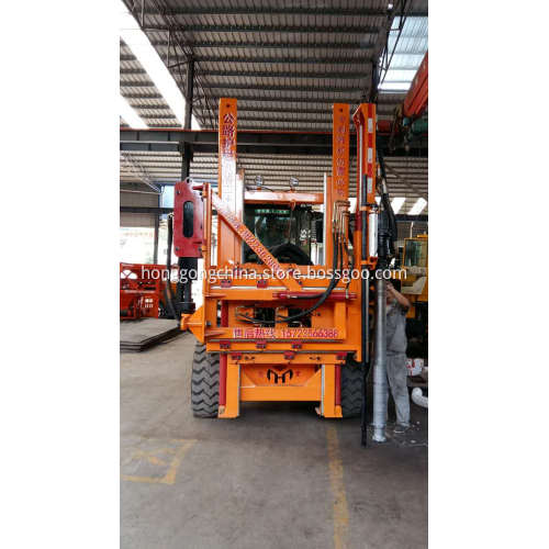 Tractor Mounted Pile Driver for Road Barriers